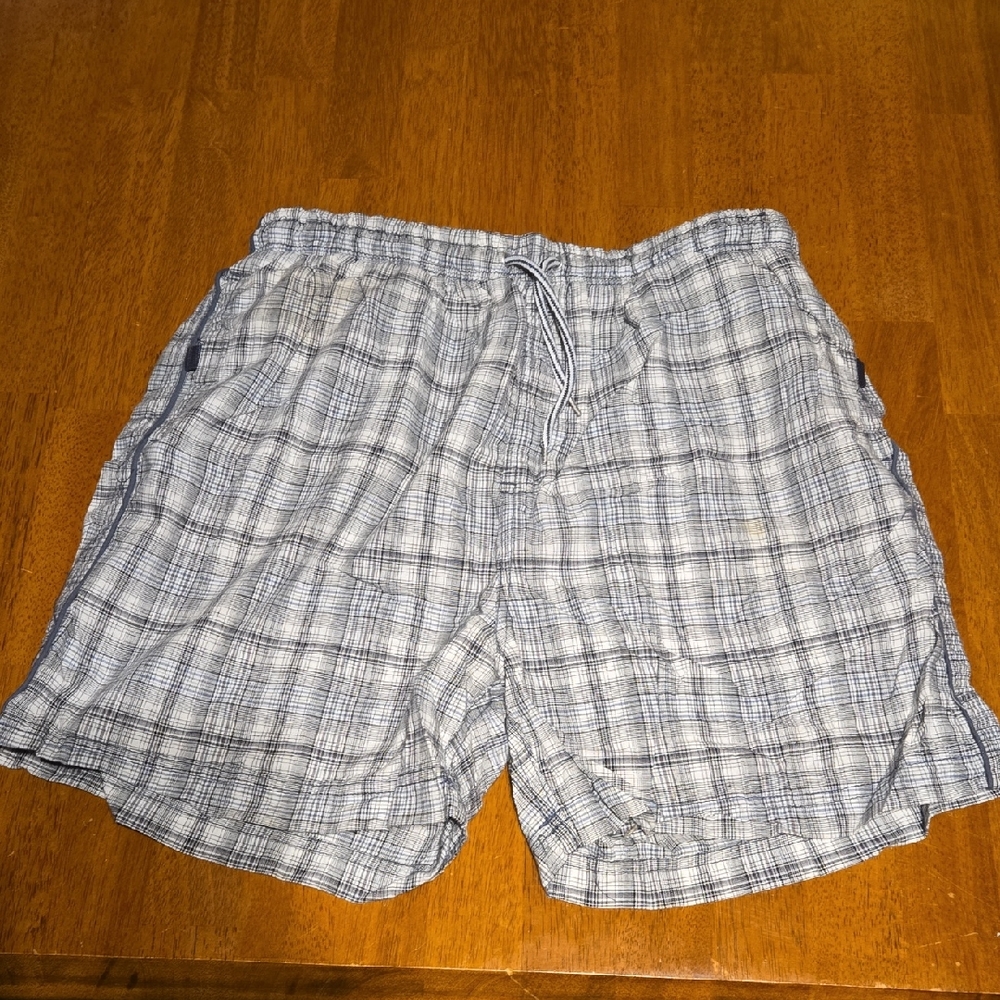 Active USA Black and White Plaid Shorts